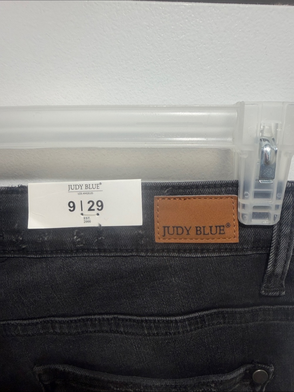 NWT Judy Blue Black Skinny Jeans with Red Plaid Underlay Accents - Picture 5 of 6